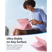 Husa pentru iPad 11 2025 ESR - Flip Hybrid Folio cu functie sleep / wake-up, tip stand si slot pentru stylus - Roz