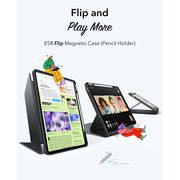 Husa pentru iPad Air 13 (2024, 2025) ESR - Flip Hybrid Folio cu functie sleep / wake-up, tip stand si slot pentru stylus - Negru