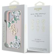 Husa premium pentru  iPhone 16 Guess Elegance Series - Roz
