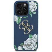 Husa premium pentru  iPhone 16 Pro Guess Elegance Series - Albastru