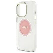 Husa premium pentru  iPhone 16 Pro Max compatibila MagSafe Guess Luxury Series - Alb