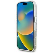 Husa premium pentru  iPhone 16 Pro Max compatibila MagSafe Guess Luxury Series - Alb