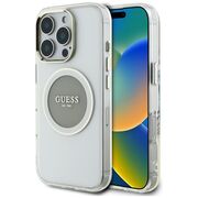 Husa premium pentru  iPhone 16 Pro Max compatibila MagSafe Guess Luxury Series - Argintiu