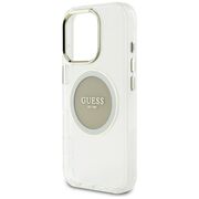 Husa premium pentru  iPhone 16 Pro Max compatibila MagSafe Guess Luxury Series - Argintiu