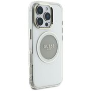 Husa premium pentru  iPhone 16 Pro Max compatibila MagSafe Guess Luxury Series - Argintiu