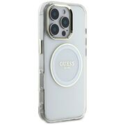 Husa premium pentru  iPhone 16 Pro Max compatibila MagSafe Guess Luxury Series - Clear