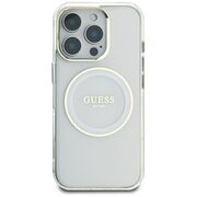 Husa premium pentru  iPhone 16 Pro Max compatibila MagSafe Guess Luxury Series - Clear