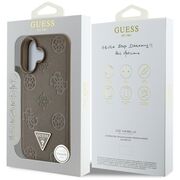 Husa premium pentru  iPhone 16 compatibila MagSafe Guess Luxury Series - Maro