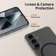 Husa pentru Samsung Galaxy S25 Edge compatibila MagSafe Ultra-slim, Ghost Series, frosted - negru