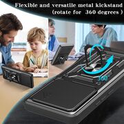 Husa pentru  Poco F7 Ultra Ring Armor Kickstand Tough Rugged Cover cu protectie camera, Negru