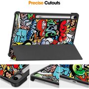 Husa pentru  Samsung Galaxy Tab S10 FE+ Plus 13.1 inch tip stand functie sleep/wake-up, protectie 360 - Graffiti
