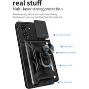 Husa pentru  Xiaomi Redmi A5 4G Ring Armor Kickstand Tough Rugged Cover cu protectie camera, Negru