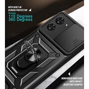 Husa pentru  Xiaomi Redmi A5 4G Ring Armor Kickstand Tough Rugged Cover cu protectie camera, Negru