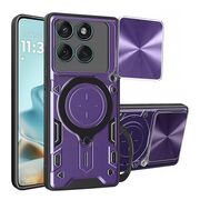 Husa pentru  Motorola Edge 60 Fusion cu protecție pentru cameră și suport magnetic integrat Ring Shockproof, Mov