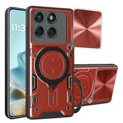 Husa pentru  Motorola Edge 60 Fusion cu protecție pentru cameră și suport magnetic integrat Ring Shockproof, Rosu