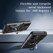 Husa pentru  Realme 14 / 14T Ring Armor Kickstand Tough Rugged Cover cu protectie camera, Negru