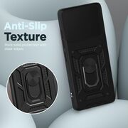 Husa pentru  Realme 14 / 14T Ring Armor Kickstand Tough Rugged Cover cu protectie camera, Negru