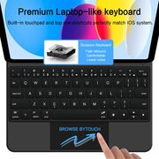 Husa Premium Magnetica pentru iPad 11 2025 3-în-1 cu Tastatura Iluminata RGB si Touchpad - Smart Business – transforma tableta intr-un laptop elegant - negru