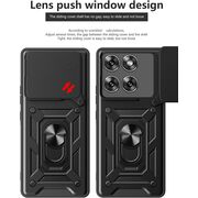 Husa pentru  Motorola Edge 60 Fusion Ring Armor Kickstand Tough Rugged Cover cu protectie camera, Roz