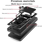 Husa pentru  Motorola Edge 60 Fusion Ring Armor Kickstand Tough Rugged Cover cu protectie camera, Roz
