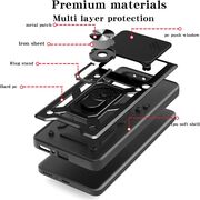 Husa pentru  Poco M7 Pro 5G Ring Armor Kickstand Tough Rugged Cover cu protectie camera, Negru