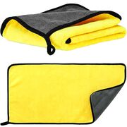 Prosop Auto multifunctional din Microfibră  Dublu 30x60 cm – Ultra Absorbant, Velur Moale pentru Spălare și Uscare Mașini - Gri/Galben