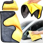 Prosop Auto multifunctional din Microfibră  Dublu 30x60 cm – Ultra Absorbant, Velur Moale pentru Spălare și Uscare Mașini - Gri/Galben