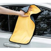 Prosop Auto multifunctional din Microfibră  Dublu 30x60 cm – Ultra Absorbant, Velur Moale pentru Spălare și Uscare Mașini - Gri/Galben