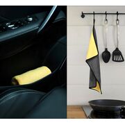 Prosop Auto multifunctional din Microfibră  Dublu 30x60 cm – Ultra Absorbant, Velur Moale pentru Spălare și Uscare Mașini - Gri/Galben