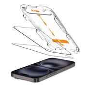 Set 2 x Folie din Sticla pentru iPhone 16 Pro Max, Easy-App cu aplicator, instalare usoara si automata, Dust-Free, 3D, 9H, full cover, full glue, margini negre