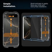 Set 2 x Folie din Sticla pentru iPhone 16 Pro Max, Easy-App cu aplicator, instalare usoara si automata, Dust-Free, 3D, 9H, full cover, full glue, margini negre