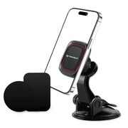 Suport Auto Magnetic pentru Bord cu Placute Metalice - Techsuit MagGrip (S6) - Negru / Rosy