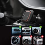 Suport Auto Magnetic pentru Grila de Ventilatie cu Placute Metalice - Techsuit MagGrip (S4) - Negru