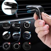 Suport Auto Magnetic pentru Telefon cu Prindere in Grila de Ventilatie - Techsuit AirGrip (S7) - Negru