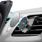 Suport Auto Magnetic pentru Telefon cu Prindere in Grila de Ventilatie - Techsuit AirGrip (S8) - Negru