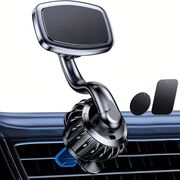 Suport Auto VPower Magnetic AirFix Long cu Prindere pe Grilă de Ventilație – rotire 360°, cu prindere stabila, Compatibil Universal – Negru