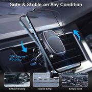 Suport telefon auto VPower Magnetic AirFix pentru grila de ventilație, rotire 360°, cu prindere stabila, universal - negru