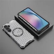 Husa pentru  Samsung Galaxy A55 Cyber Shield Bumper, Compatibila MagSafe, Antishock reinforced corners si margini intarite - Clear