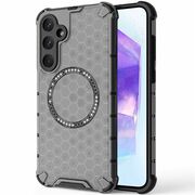 Husa pentru  Samsung Galaxy A55 Cyber Shield Bumper, Compatibila MagSafe, Antishock reinforced corners si margini intarite - Negru