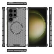 Husa pentru  Samsung Galaxy S24 Ultra Cyber Shield Bumper, Compatibila MagSafe, Antishock reinforced corners si margini intarite - Negru