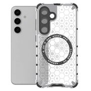 Husa pentru  Samsung Galaxy S25 Cyber Shield Bumper, Compatibila MagSafe, Antishock reinforced corners si margini intarite - Clear