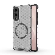 Husa pentru  Samsung Galaxy S25 Edge Cyber Shield Bumper, Compatibila MagSafe, Antishock reinforced corners si margini intarite - Clear
