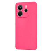 Husa pentru  Xiaomi Redmi Note 14 4G Liquid Silicone, subțire, captusita cu microfibra, anti amprentă, protectie cameră foto, Fucsia