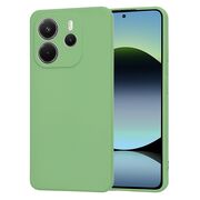 Husa pentru  Xiaomi Redmi Note 14 4G Liquid Silicone, subțire, captusita cu microfibra, anti amprentă, protectie cameră foto, Verde