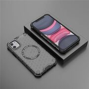 Husa pentru  iPhone 11 Cyber Shield Bumper, Compatibila MagSafe, Antishock reinforced corners si margini intarite - Negru