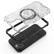 Husa pentru  iPhone 15 Cyber Shield Bumper, Compatibila MagSafe, Antishock reinforced corners si margini intarite - Clear