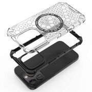 Husa pentru  iPhone 15 Pro Max Cyber Shield Bumper, Compatibila MagSafe, Antishock reinforced corners si margini intarite - Negru