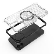 Husa pentru  iPhone 16 Cyber Shield Bumper, Compatibila MagSafe, Antishock reinforced corners si margini intarite - Negru