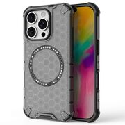 Husa pentru  iPhone 16 Pro Cyber Shield Bumper, Compatibila MagSafe, Antishock reinforced corners si margini intarite - Negru