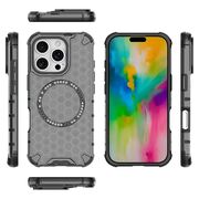 Husa pentru  iPhone 16 Pro Cyber Shield Bumper, Compatibila MagSafe, Antishock reinforced corners si margini intarite - Negru